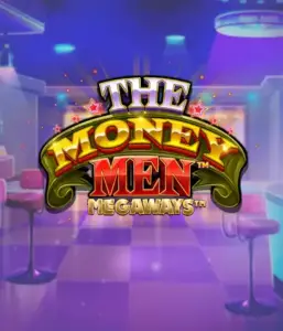 Dive into the thrilling world of The Money Men Megaways game by Pragmatic Play, featuring a bold logo with sparkling stars against a lavish casino backdrop. This image captures the glamour and excitement of Megaways slots with its eye-catching colors and design. Ideal for gambling fans craving high-energy gaming. 