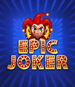 Experience the energetic world of Epic Joker slot by Relax Gaming, highlighting a cheerful joker with a vivid hairstyle amid a luminous blue background. This image captures the light-hearted spirit of classic slots, great for fans of classic casino aesthetics, providing a charming gaming experience.