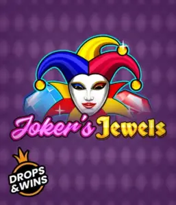 Discover the colorful world of Joker's Jewels slot by Pragmatic Play, highlighting a charming joker's mask decorated with a multicolored jester hat. This graphic conveys the joyful spirit of classic slots, set against a purple background. Ideal for fans of joker-themed slots, offering a entertaining adventure. 