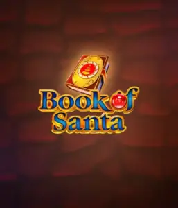 Experience the joyous spirit with the Book of Santa game by Endorphina, highlighting an intricately designed golden book adorned with Santa's iconic seal. This graphic captures the magic and mystery of Christmas, set against a softly glowing red background. Ideal for those who love Christmas-themed slots, offering a captivating adventure. 