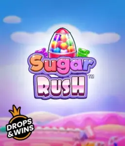 Dive into the delightful world of the Sugar Rush slot game by Pragmatic Play, showcasing a bright candy dispenser against a whimsical candy landscape. This image evokes the fun and excitement of the slot, enhanced with multicolored candies and engaging typography. Great for players seeking a sweet adventure, delivering hours of fun. 